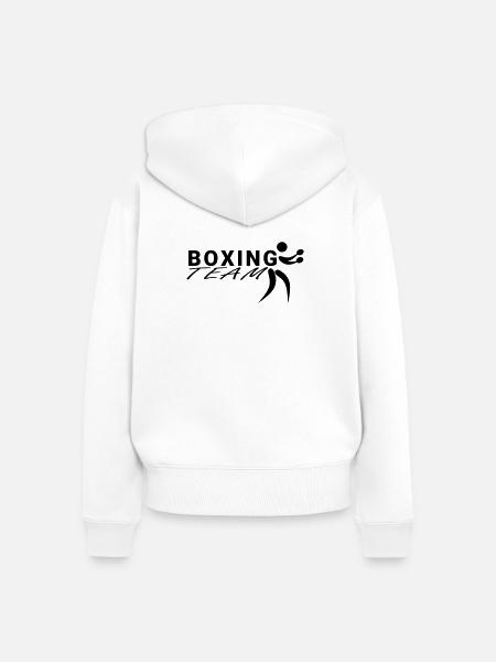 Boxing Team - Frauen Premium Bio Zip Hoodie - Weiß