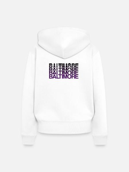 Baltimore Violett Gradient Stil - Frauen Premium Bio Zip Hoodie - Weiß