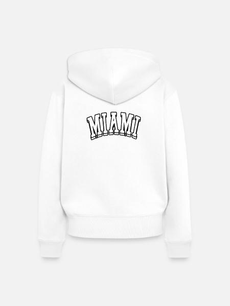 miami shirt - Frauen Premium Bio Zip Hoodie - Weiß