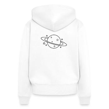 Planet - Frauen Premium Bio Zip Hoodie - Weiß - Hinten - AI Model Female 172 light (172cm)