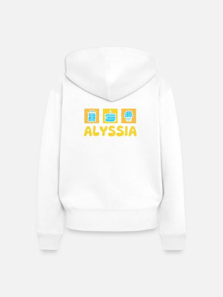 Alyssia - Frauen Premium Bio Zip Hoodie - Weiß