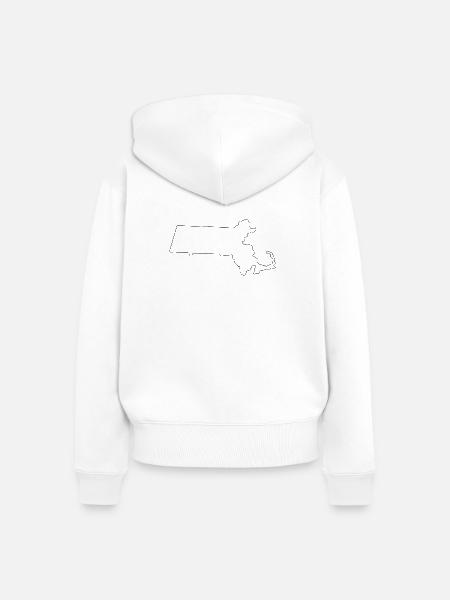 Massachusetts-Gliederungskarte - Frauen Premium Bio Zip Hoodie - Weiß