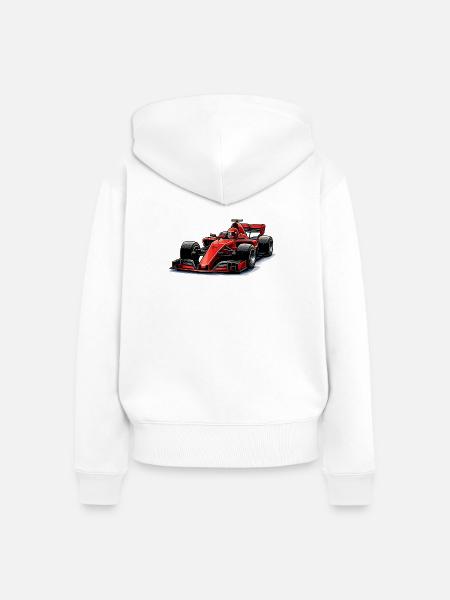 Rennwagen Grafik - Frauen Premium Bio Zip Hoodie - Weiß