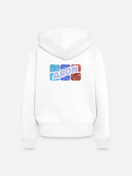 Vorname Aron - Frauen Premium Bio Zip Hoodie - Weiß