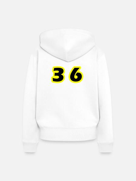 36 Zahl symbol - Frauen Premium Bio Zip Hoodie - Weiß