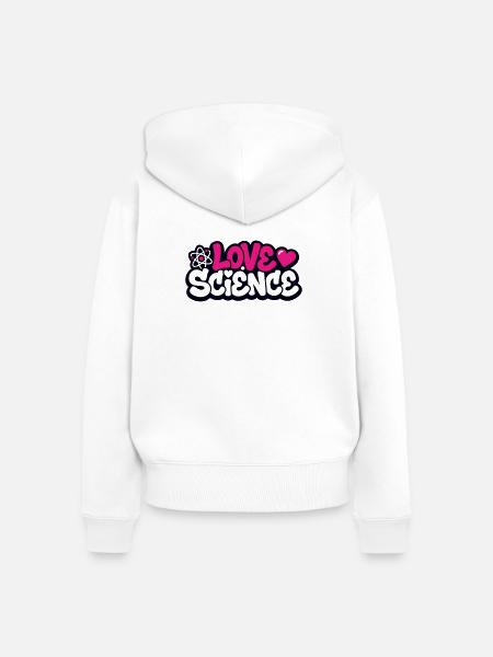 Love Science Schriftzug Logo - Frauen Premium Bio Zip Hoodie - Weiß