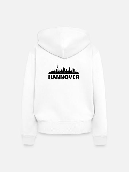 Hannover Skyline - Frauen Premium Bio Zip Hoodie - Weiß
