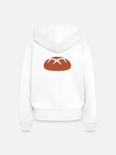 Brotlaib Kruste Logo - Frauen Premium Bio Zip Hoodie - Weiß