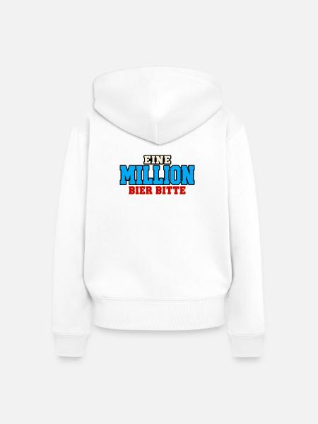 Million Bier - Frauen Premium Bio Zip Hoodie - Weiß