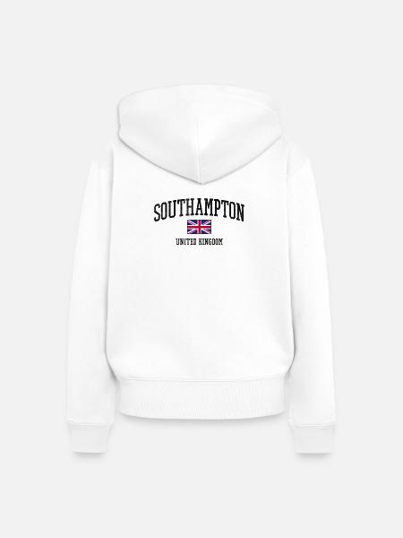 Southampton Uk - Frauen Premium Bio Zip Hoodie - Weiß