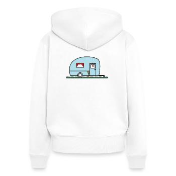FEIERTAG. FROHE FEIERTAGE. GELIEBTE. MEISTER. LEHRER - Frauen Premium Bio Zip Hoodie - Weiß - Hinten - AI Model Female 172 light (172cm)