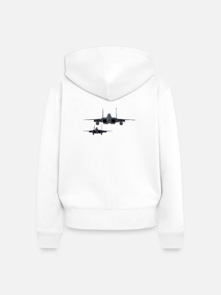 F-15 - Frauen Premium Bio Zip Hoodie - Weiß