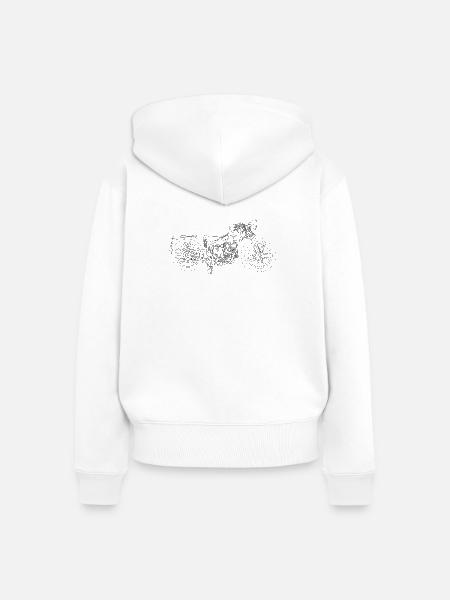 Retro Motorrad - Frauen Premium Bio Zip Hoodie - Weiß