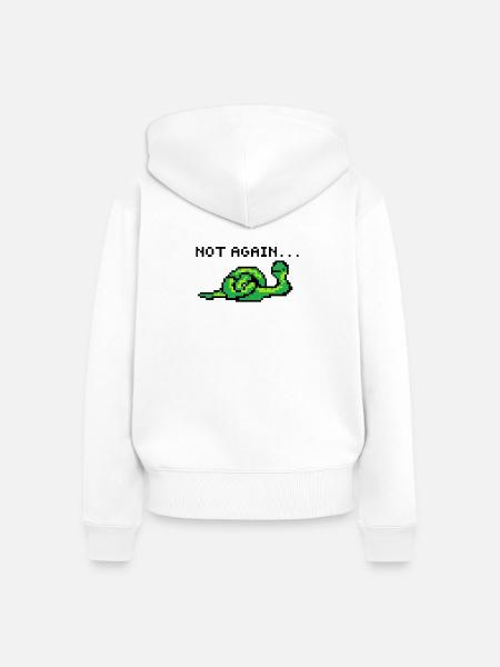 Pixelart Schlange - Frauen Premium Bio Zip Hoodie - Weiß