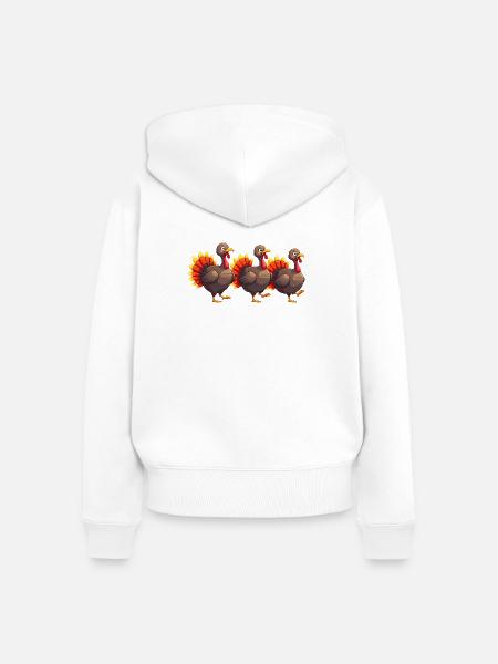 Thanksgiving Truthahn Baby - Frauen Premium Bio Zip Hoodie - Weiß