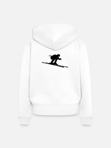 Ski - Frauen Premium Bio Zip Hoodie - Weiß