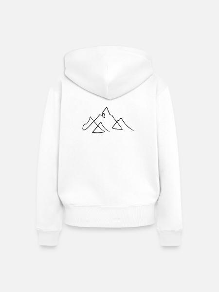 Wandernde Berge - Frauen Premium Bio Zip Hoodie - Weiß