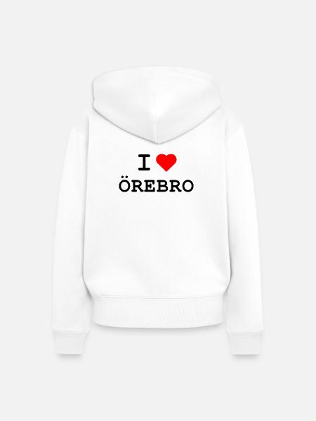 I love Örebro - Frauen Premium Bio Zip Hoodie - Weiß