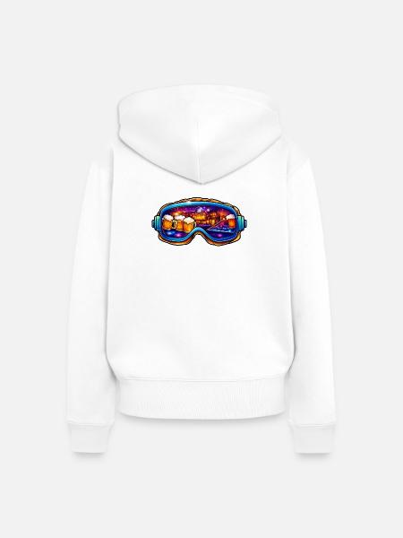 Bierfest Neon Goggles - Frauen Premium Bio Zip Hoodie - Weiß
