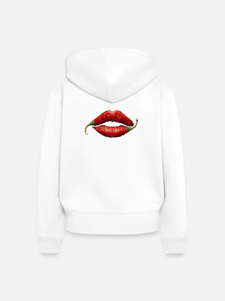 Peperoni - Frauen Premium Bio Zip Hoodie - Weiß
