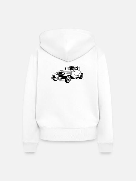 Klassischer Wagen - Frauen Premium Bio Zip Hoodie - Weiß
