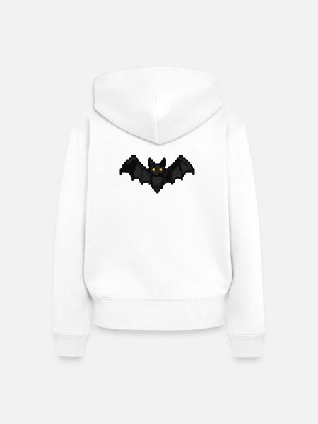 Fledermaus Pixel - Frauen Premium Bio Zip Hoodie - Weiß