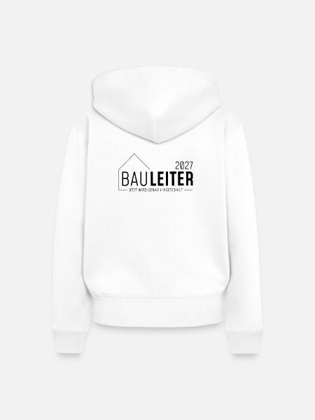 Bauherrleiter 2027 - jetzt wird genau hingeschaut - Frauen Premium Bio Zip Hoodie - Weiß