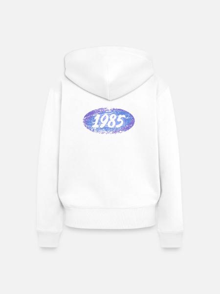 1985 - Frauen Premium Bio Zip Hoodie - Weiß