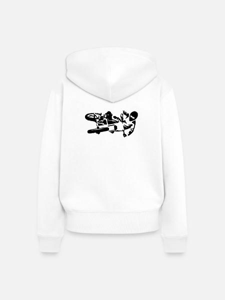 Motocross - Frauen Premium Bio Zip Hoodie - Weiß