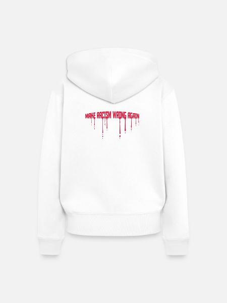 make racism wrong again - Frauen Premium Bio Zip Hoodie - Weiß