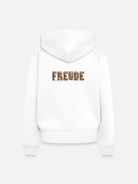 FREUDE - Frauen Premium Bio Zip Hoodie - Weiß