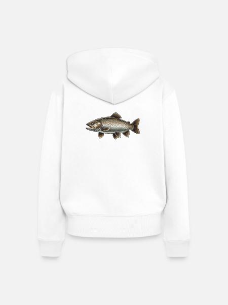 Forelle - Frauen Premium Bio Zip Hoodie - Weiß