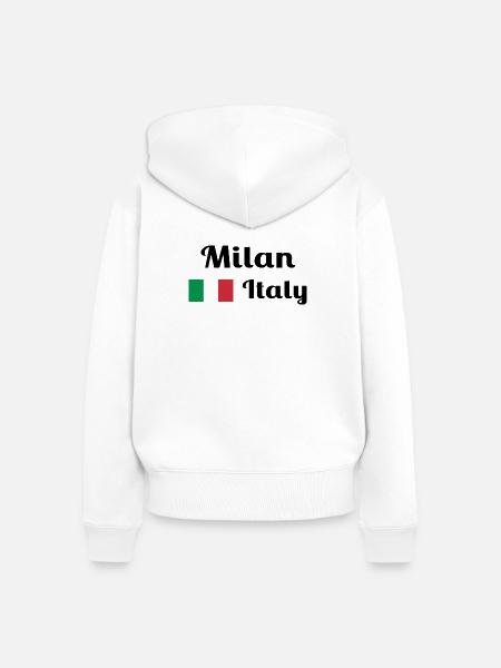 Mailand, Italien - Stilvolle Drucke - Frauen Premium Bio Zip Hoodie - Weiß