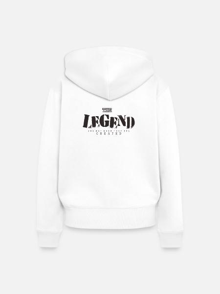Legenden sind unsterblich auf Kleidung - Frauen Premium Bio Zip Hoodie - Weiß