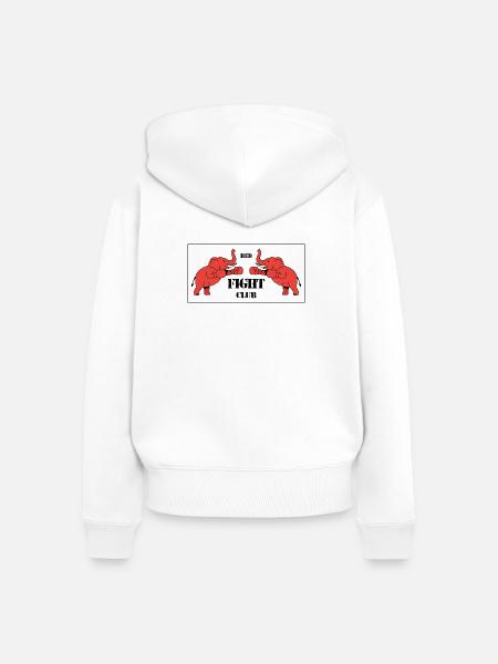 Duell zweier roter Elefanten - Frauen Premium Bio Zip Hoodie - Weiß