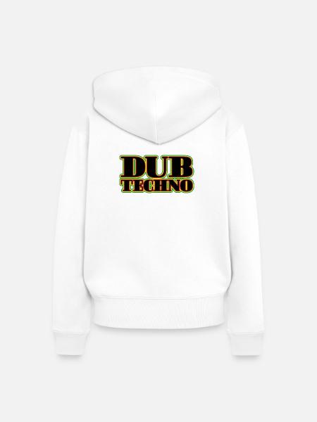 Dub Techno Neon Retro - Frauen Premium Bio Zip Hoodie - Weiß