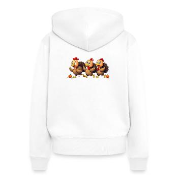 Thanksgiving Truthahn Baby - Frauen Premium Bio Zip Hoodie - Weiß - Hinten - AI Model Female 172 light (172cm)