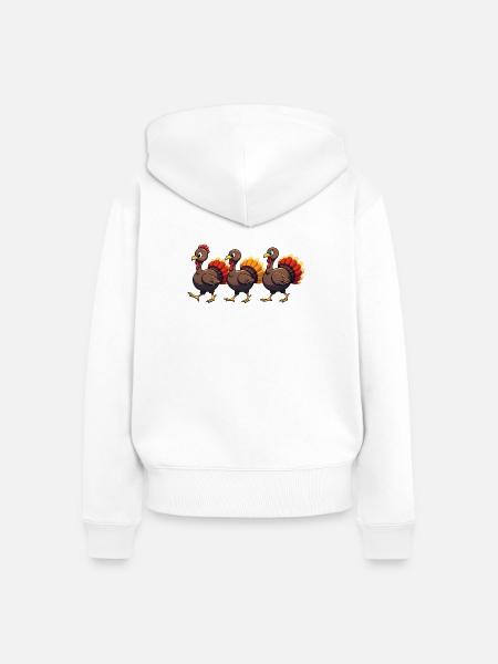Thanksgiving Truthahn Baby - Frauen Premium Bio Zip Hoodie - Weiß