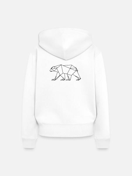 Polar Bär Polygon Eisbär Symbol - Frauen Premium Bio Zip Hoodie - Weiß