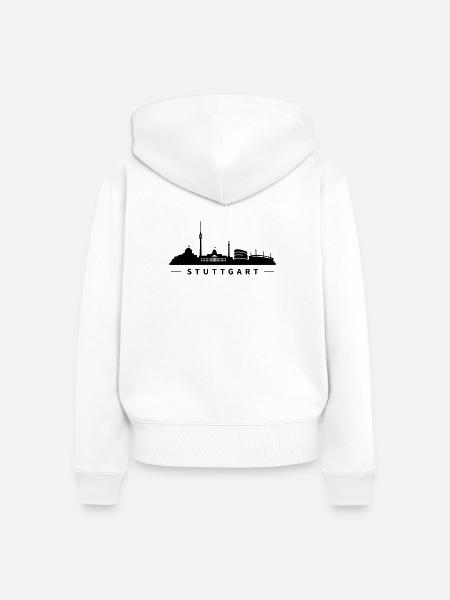 Skyline Stuttgart - Frauen Premium Bio Zip Hoodie - Weiß