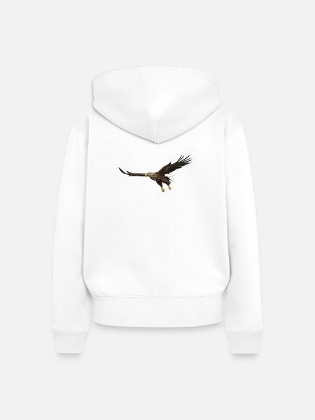 Seeadler Haliaeetus Albicilla Adler - Frauen Premium Bio Zip Hoodie - Weiß