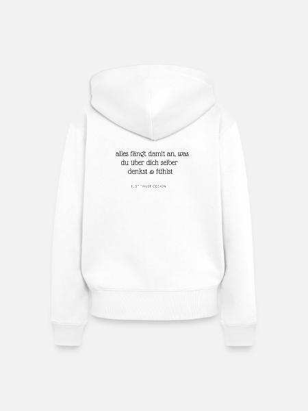 denkst fühlst 3 - Frauen Premium Bio Zip Hoodie - Weiß