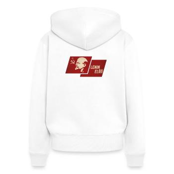Lenin lebt - Frauen Premium Bio Zip Hoodie - Weiß - Hinten - AI Model Female 172 light (172cm)