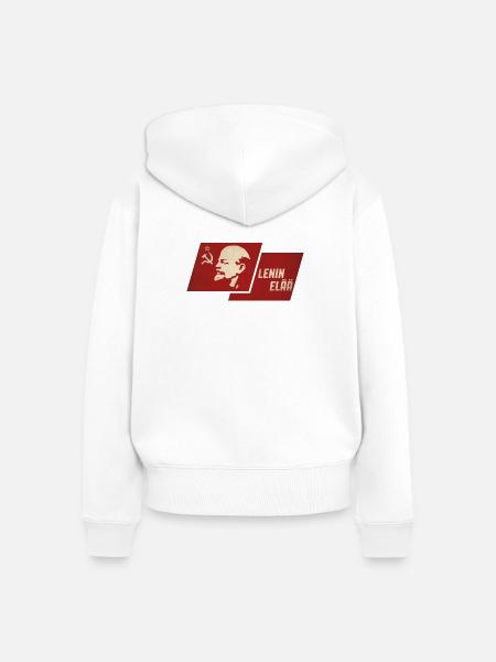 Lenin lebt - Frauen Premium Bio Zip Hoodie - Weiß