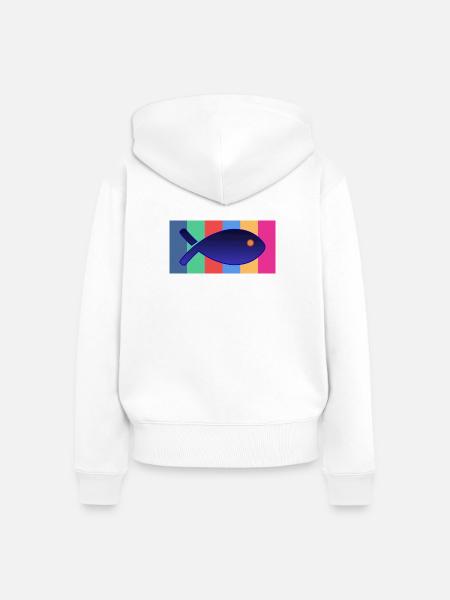Fisch - Frauen Premium Bio Zip Hoodie - Weiß