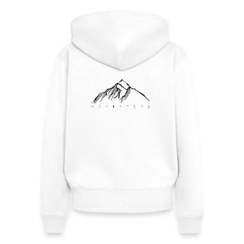 Grey Mountain Silhouette - Women's Premium Organic Zip Hoodie - white - Back - AI Model Female 172 light (172cm)