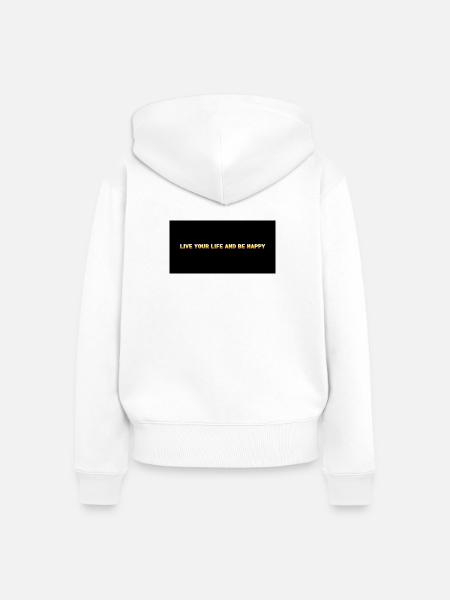 Lebe dein Leben – Glücklich sein - Frauen Premium Bio Zip Hoodie - Weiß
