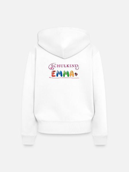 Schulkind Emma - Frauen Premium Bio Zip Hoodie - Weiß