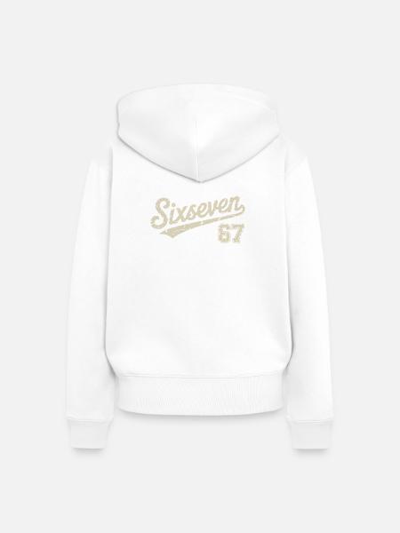 67 - Funny Six Seven T-Shirt - Frauen Premium Bio Zip Hoodie - Weiß