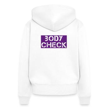 Body check - Women's Premium Organic Zip Hoodie - white - Back - AI Model Female 172 light (172cm)